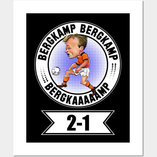 Dennis Bergkamp Football World Cup 98 T-Shirt Orange Dutch National Soccer Team Tee Netherlands Football Fan Jersey Funny Cartoon T Shirt Wall Art by PARTYDUTCH